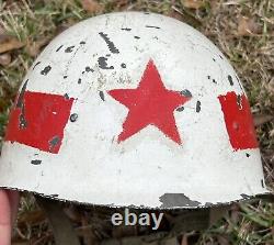 Original Soviet Russian Army SSh 40 Helmet Military Police Cold War Era