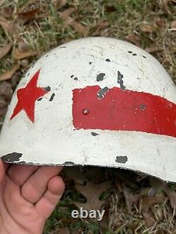 Original Soviet Russian Army SSh 40 Helmet Military Police Cold War Era