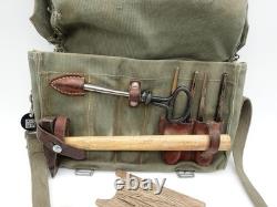 Original Swiss Army Military Electrician Mechanic Tool Bag Leather Canvas 1974
