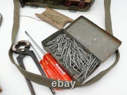 Original Swiss Army Military Electrician Mechanic Tool Bag Leather Canvas 1974