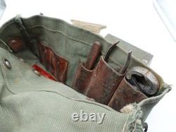 Original Swiss Army Military Electrician Mechanic Tool Bag Leather Canvas 1974