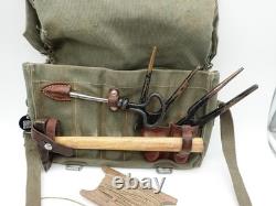 Original Swiss Army Military Electrician Mechanic Tool Bag Leather Canvas 1974