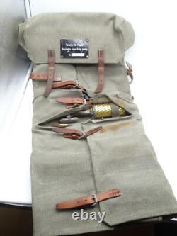 Original Swiss Army Military Electrician Tele Tool Bag Leather Salt & Pepper Ftg
