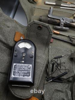 Original Swiss Army Military Electrician Tele Tool Bag Leather Salt & Pepper Ftg