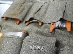 Original Swiss Army Military Electrician Tele Tool Bag Leather Salt & Pepper Ftg