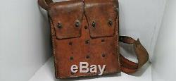Original Vintage Antique WW2 Genuine Leather Army Military Shoulder Bag