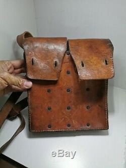 Original Vintage Antique WW2 Genuine Leather Army Military Shoulder Bag