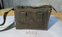 Original Vintage Army Bag Leather Strap Tote Canvas Shoulder Day Sack