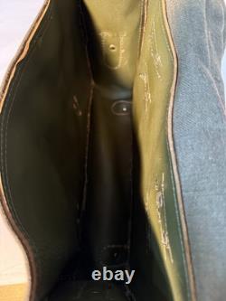 Original Vintage Army Bag Leather Strap Tote Canvas Shoulder Day Sack