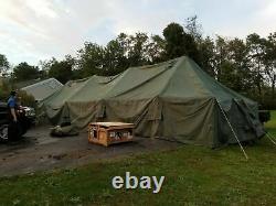 Original Vinyl General Purpose GP Large Green US Military Army Tent 18'x52'x12