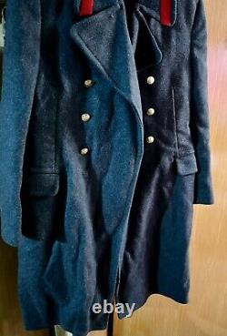 Overcoat Shinel Military Militia Fur Winter Soviet Original Army USSR Size 52-3C