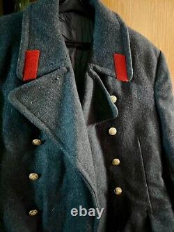 Overcoat Shinel Military Militia Fur Winter Soviet Original Army USSR Size 52-3C