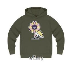 Ovo X Murakami Surplus Flower Owl Hoodie Military Green Small In Hand