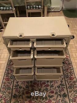 PELICAN HARDIGG PORTABLE MILITARY FIELD DESK USGI ARMY TABLE TAN With CASTERS