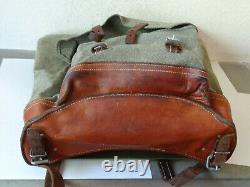 PERFECT Swiss Army Military Backpack Rucksack 1968 Canvas Salt & Pepper TOP