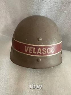 PHILIPPINE MILITARY ARMY HELMET 1950s Owned by General Segundo Pilar Velasco