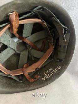 PHILIPPINE MILITARY ARMY HELMET 1950s Owned by General Segundo Pilar Velasco