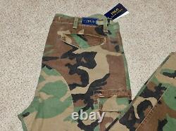 POLO RALPH LAUREN SURPLUS MILITARY CAMO BDU FATIGUE CARGO PANTS 32x32 CAMOUFLAGE