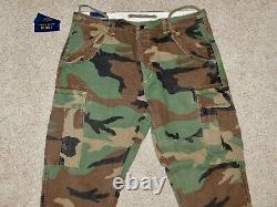 POLO RALPH LAUREN SURPLUS MILITARY CAMO BDU FATIGUE CARGO PANTS 32x32 CAMOUFLAGE