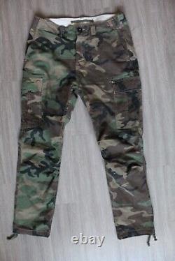 POLO Ralph Lauren Military Army Camo Cargo Pants 32x30 Surplus Hiking