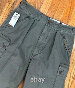 POLO Ralph Lauren Pleated Baggy Army Military Field Surplus Cargo Pants 34 RRL
