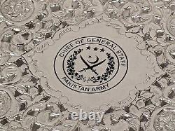 Pakistan Army Silver Decorative Plate in Presentation Case Genuine Military