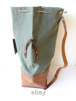 Perfect Swiss Army Military Sea bag backpack Canvas Leather Seesack 1968 Vintage