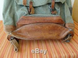 Perfect Vintage Swiss Army Military Backpack Rucksack 1968 Canvas Salt & Pepper