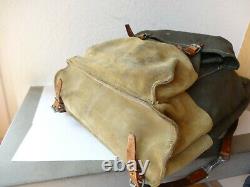 Perfect Vintage Swiss Army Military Backpack Rucksack 1972 CH Sea Canvas Leather