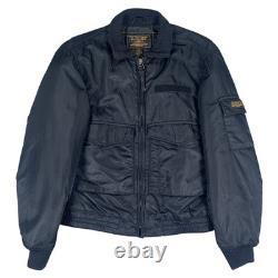 Polo Jeans Co Bomber Jacket Mens Small Black Military Surplus Flight Coat