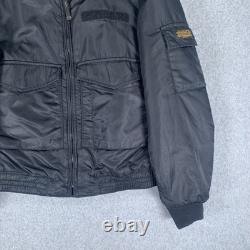 Polo Jeans Co Bomber Jacket Mens Small Black Military Surplus Flight Coat