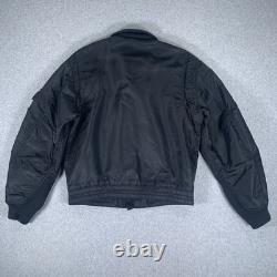 Polo Jeans Co Bomber Jacket Mens Small Black Military Surplus Flight Coat