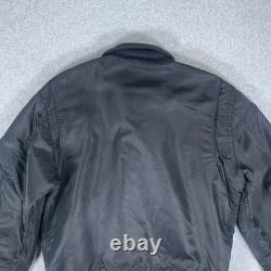 Polo Jeans Co Bomber Jacket Mens Small Black Military Surplus Flight Coat