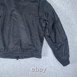Polo Jeans Co Bomber Jacket Mens Small Black Military Surplus Flight Coat