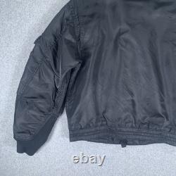 Polo Jeans Co Bomber Jacket Mens Small Black Military Surplus Flight Coat