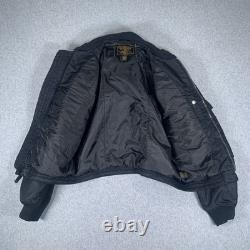 Polo Jeans Co Bomber Jacket Mens Small Black Military Surplus Flight Coat