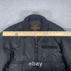 Polo Jeans Co Bomber Jacket Mens Small Black Military Surplus Flight Coat