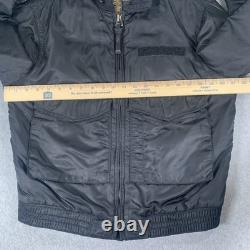 Polo Jeans Co Bomber Jacket Mens Small Black Military Surplus Flight Coat
