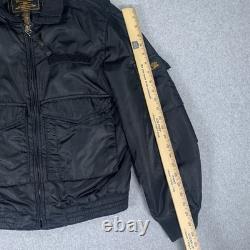 Polo Jeans Co Bomber Jacket Mens Small Black Military Surplus Flight Coat