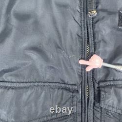 Polo Jeans Co Bomber Jacket Mens Small Black Military Surplus Flight Coat