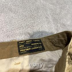 Polo Ralph Lauren Cargo Pants Mens 40x30 Beige Canvas Army Military Surplus