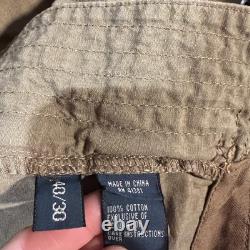 Polo Ralph Lauren Cargo Pants Mens 40x30 Beige Canvas Army Military Surplus