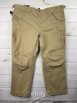 Polo Ralph Lauren Cargo Pants Mens 48B-32 Khaki Distressed Utility Surplus NWT