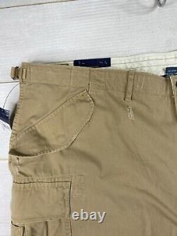 Polo Ralph Lauren Cargo Pants Mens 48B-32 Khaki Distressed Utility Surplus NWT