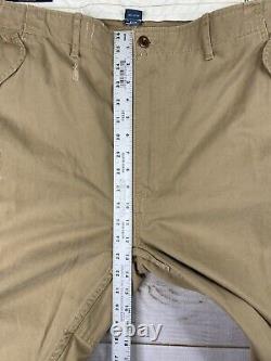 Polo Ralph Lauren Cargo Pants Mens 48B-32 Khaki Distressed Utility Surplus NWT