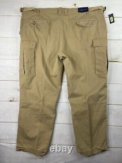 Polo Ralph Lauren Cargo Pants Mens 48B-32 Khaki Distressed Utility Surplus NWT