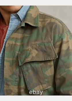 Polo Ralph Lauren Men Military Army Surplus Camo Ripstop Utility Shirt Jacket