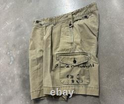 Polo Ralph Lauren Military Surplus Cargo Shorts Paratrooper Stencil Army Pleated
