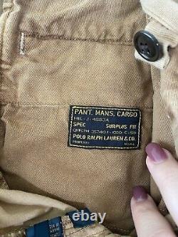 Polo Ralph Lauren Pants Mens 32x29 Khaki Military Surplus Cargo Utility Y2K Work