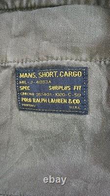 Polo Ralph Lauren Shorts Men 32 Green Safari Military Surplus Cargo Utility Army